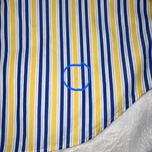 Ralph Lauren Men’s Button Down Shirt Yarmouth Cotton, Size 17 32/33 Blue, Yellow - Picture 7 of 8